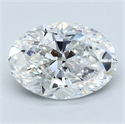 Natural Diamond 2.50 Carats, Oval with  Cut, E Color, VS1 Clarity and Certified by GIA