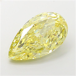 Picture of Lab Grown Diamond 8.69 Carats, Pear with  Cut, Fancy Vivid Yellow Color, VS1 Clarity and Certified by IGI