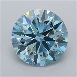 Picture of Lab Grown Diamond 1.46 Carats, Round with Ideal Cut, Fancy Vivid Blue Color, VVS1 Clarity and Certified by IGI