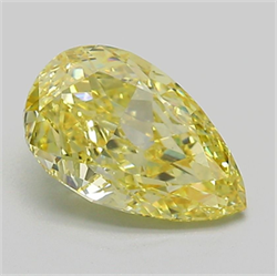Picture of Lab Grown Diamond 2.07 Carats, Pear with  Cut, Fancy Intense Yellow Color, VS1 Clarity and Certified by IGI