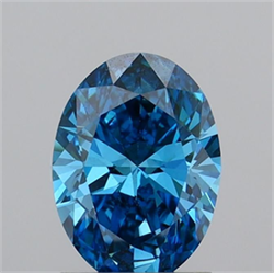 Picture of Lab Grown Diamond 1.51 Carats, Oval with  Cut, Fancy Vivid Blue Color, VVS2 Clarity and Certified by IGI