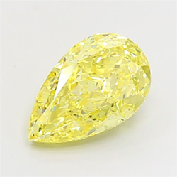 Picture of Lab Grown Diamond 4.52 Carats, Pear with  Cut, Fancy Intense Yellow Color, VS1 Clarity and Certified by IGI