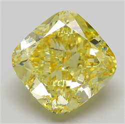 Picture of Lab Grown Diamond 9.89 Carats, CUSHION MODIFIED with  Cut, Fancy Intense Yellow Color, VS1 Clarity and Certified by IGI