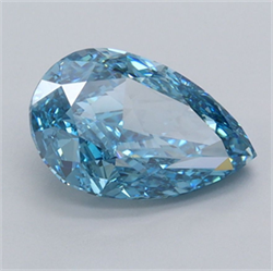 Picture of Lab Grown Diamond 2.01 Carats, Pear with  Cut, Fancy Vivid Blue Color, VVS2 Clarity and Certified by IGI