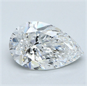 Natural Diamond 2.02 Carats, Pear with  Cut, D Color, VVS2 Clarity and Certified by GIA