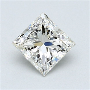 Picture of Natural Diamond 0.96 Carats, Princess with  Cut, J Color, SI1 Clarity and Certified by GIA