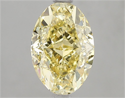 Picture of Lab Grown Diamond 2.57 Carats, Oval with  Cut, Fancy Intense Yellow Color, VS1 Clarity and Certified by IGI