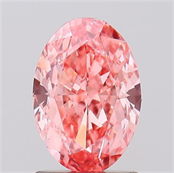 Picture of Lab Grown Diamond 1.60 Carats, Oval with  Cut, Fancy Vivid Pink Color, VVS2 Clarity and Certified by IGI