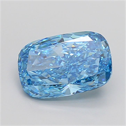 Picture of Lab Grown Diamond 4.92 Carats, CUSHION MODIFIED with  Cut, Fancy Vivid Blue Color, VVS2 Clarity and Certified by IGI
