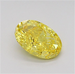 Picture of Lab Grown Diamond 1.56 Carats, Oval with  Cut, Fancy Vivid Yellow Color, VS1 Clarity and Certified by IGI