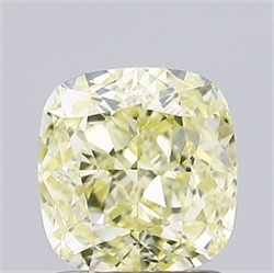 Picture of Lab Grown Diamond 1.37 Carats, Cushion with  Cut, Fancy Light Yellow Color, VS2 Clarity and Certified by IGI