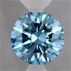 Picture of Lab Grown Diamond 1.45 Carats, Round with Ideal Cut, Fancy Vivid Blue Color, VS1 Clarity and Certified by IGI