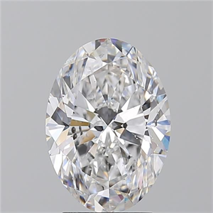 Picture of Natural Diamond 3.02 Carats, Oval with  Cut, D Color, SI2 Clarity and Certified by GIA