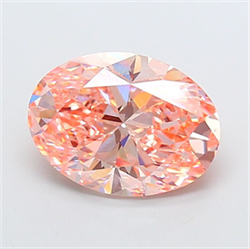 Picture of Lab Grown Diamond 4.01 Carats, Oval with  Cut, Fancy Vivid Pink Color, VS2 Clarity and Certified by IGI