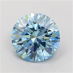Picture of Lab Grown Diamond 2.08 Carats, Round with Ideal Cut, Fancy Vivid Blue Color, VS2 Clarity and Certified by IGI