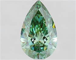 Picture of Lab Grown Diamond 2.01 Carats, Pear with  Cut, Fancy Vivid Green Color, VS1 Clarity and Certified by IGI