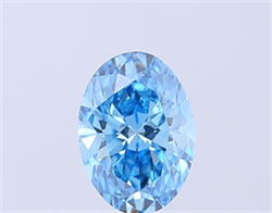 Picture of Lab Grown Diamond 2.00 Carats, Oval with  Cut, Fancy Vivid Blue Color, VS2 Clarity and Certified by IGI