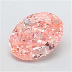 Picture of Lab Grown Diamond 3.10 Carats, Oval with  Cut, Fancy Vivid Pink Color, VS2 Clarity and Certified by IGI