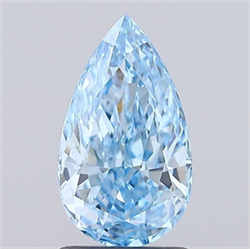 Picture of Lab Grown Diamond 1.51 Carats, Pear with  Cut, Fancy Vivid Blue Color, VS1 Clarity and Certified by IGI