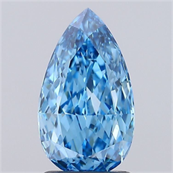 Picture of Lab Grown Diamond 1.57 Carats, Pear with  Cut, Fancy Vivid Blue Color, VVS2 Clarity and Certified by IGI