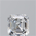 Natural Diamond 0.53 Carats, Asscher with  Cut, E Color, VVS1 Clarity and Certified by GIA
