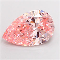 Picture of Lab Grown Diamond 4.05 Carats, Pear with  Cut, Fancy Vivid Pink Color, VVS2 Clarity and Certified by IGI