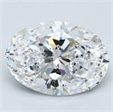 Natural Diamond 2.01 Carats, Oval with  Cut, D Color, SI2 Clarity and Certified by GIA