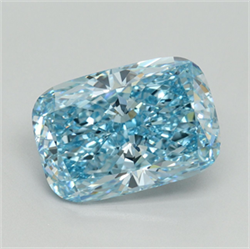 Picture of Lab Grown Diamond 5.00 Carats, Cushion with  Cut, Fancy Vivid Blue Color, VS1 Clarity and Certified by IGI