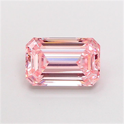 Picture of Lab Grown Diamond 1.54 Carats, Emerald with  Cut, Fancy Intense Pink Color, VVS2 Clarity and Certified by IGI