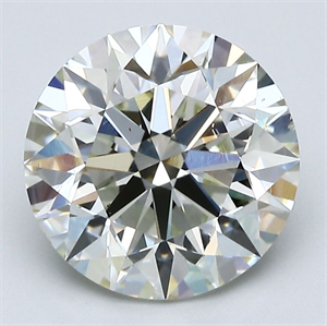 Picture of Natural Diamond 3.52 Carats, Round with Excellent Cut, K Color, VS2 Clarity and Certified by GIA