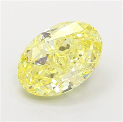 Picture of Lab Grown Diamond 2.00 Carats, Oval with  Cut, Fancy Intense Yellow Color, VS1 Clarity and Certified by IGI