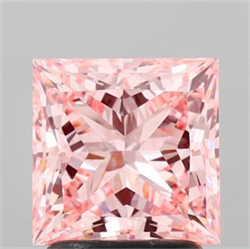 Picture of Lab Grown Diamond 2.10 Carats, Princess with  Cut, Fancy Vivid Pink Color, VS2 Clarity and Certified by IGI