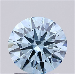 Picture of Lab Grown Diamond 1.42 Carats, Round with Ideal Cut, Fancy Vivid Blue Color, VS2 Clarity and Certified by IGI