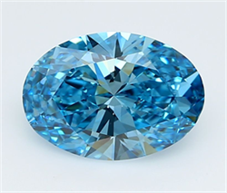 Picture of Lab Grown Diamond 2.05 Carats, Oval with  Cut, Fancy Vivid Blue Color, VVS1 Clarity and Certified by IGI