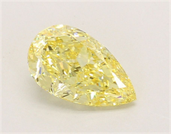Picture of Lab Grown Diamond 1.66 Carats, Pear with  Cut, Fancy Intense Yellow Color, VVS2 Clarity and Certified by IGI