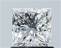 Natural Diamond 0.90 Carats, Princess with  Cut, G Color, VVS2 Clarity and Certified by GIA