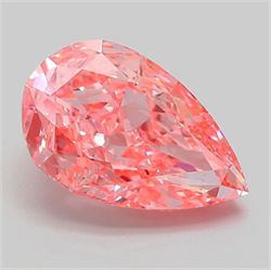 Picture of Lab Grown Diamond 3.04 Carats, Pear with  Cut, Fancy Vivid Pink Color, VVS2 Clarity and Certified by IGI