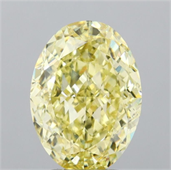 Picture of Lab Grown Diamond 4.04 Carats, Oval with  Cut, Fancy Intense Yellow Color, VS1 Clarity and Certified by IGI