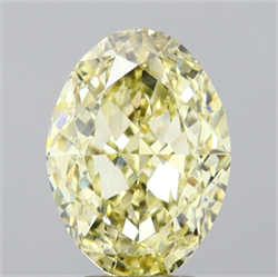 Picture of Lab Grown Diamond 4.05 Carats, Oval with  Cut, Fancy Yellow Color, VS2 Clarity and Certified by IGI