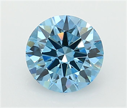 Picture of Lab Grown Diamond 1.43 Carats, Round with Ideal Cut, Fancy Vivid Blue Color, VVS2 Clarity and Certified by IGI