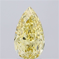 Picture of Lab Grown Diamond 1.54 Carats, Pear with  Cut, Fancy Intense Yellow Color, VS1 Clarity and Certified by IGI