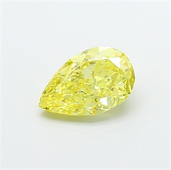 Picture of Lab Grown Diamond 1.54 Carats, Pear with  Cut, Fancy Vivid Yellow Color, VS1 Clarity and Certified by IGI