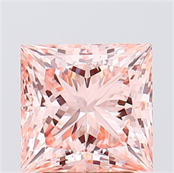 Picture of Lab Grown Diamond 2.71 Carats, Princess with  Cut, Fancy Intense Pink Color, VS1 Clarity and Certified by IGI