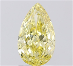 Picture of Lab Grown Diamond 1.65 Carats, Pear with  Cut, Fancy Intense Yellow Color, VVS2 Clarity and Certified by IGI