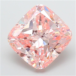 Picture of Lab Grown Diamond 7.02 Carats, CUSHION MODIFIED with  Cut, Fancy Intense Pink Color, VVS2 Clarity and Certified by IGI