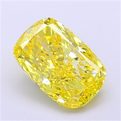Picture of Lab Grown Diamond 1.84 Carats, CUSHION MODIFIED with  Cut, Fancy Vivid Yellow Color, VS2 Clarity and Certified by IGI