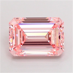 Picture of Lab Grown Diamond 5.09 Carats, Emerald with  Cut, Fancy Intense Pink Color, VVS2 Clarity and Certified by IGI