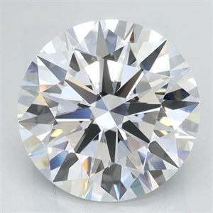 Picture of Lab Grown Diamond 2.65 Carats, Round with Excellent Cut, D Color, IF Clarity and Certified by GIA
