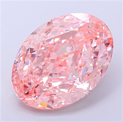 Picture of Lab Grown Diamond 11.37 Carats, Oval with  Cut, Fancy Vivid Pink Color, VS2 Clarity and Certified by IGI