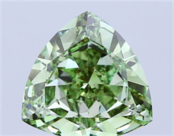 Picture of Lab Grown Diamond 5.07 Carats, TRIANGULAR with  Cut, Fancy Vivid Green Color, VS1 Clarity and Certified by IGI